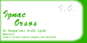 ignac orsos business card
